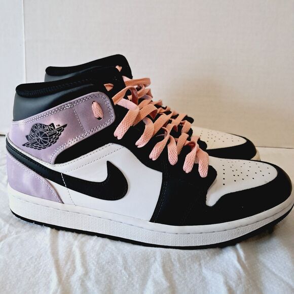 Nike Air Jordan 1 Mid SE Zen Master Black White Bleached Coral Men 9.5 Women 11 main image 12
